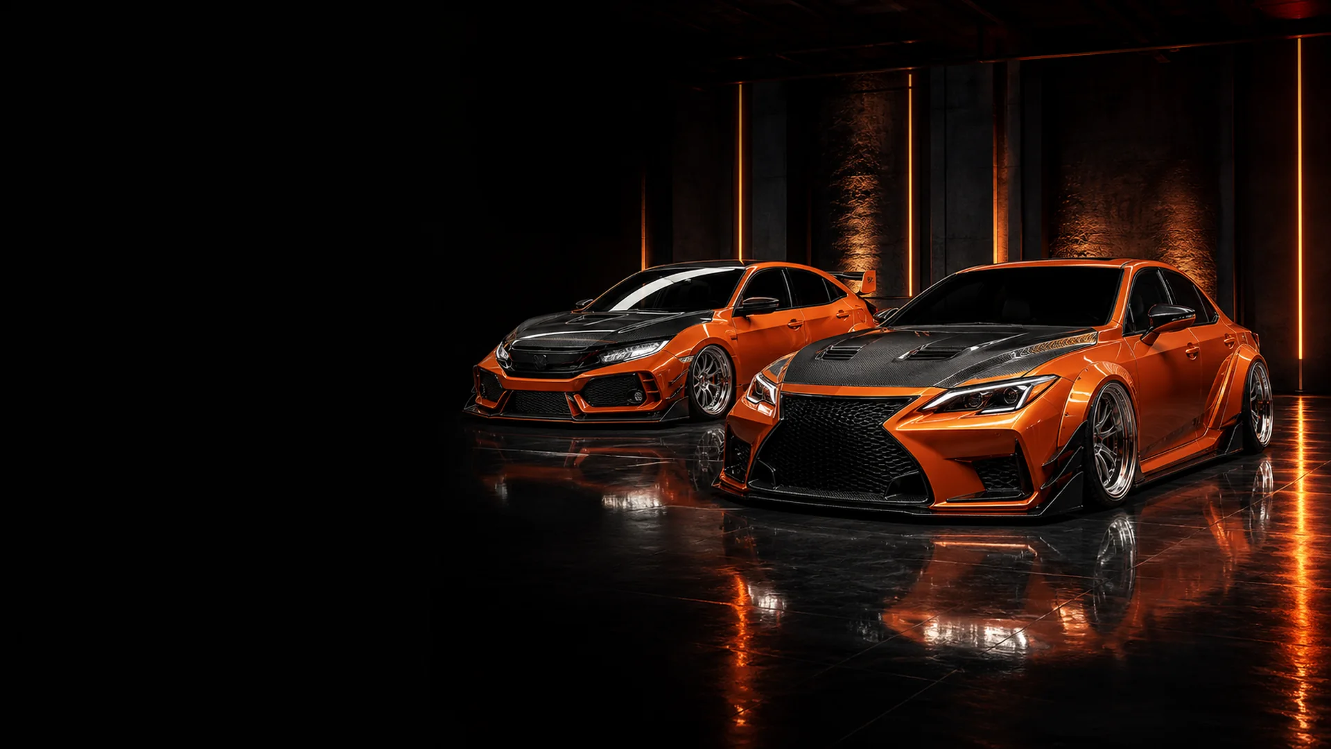 Lexus IS350 และ Honda Civic FC Type R แต่ง Wide Body พร้อมฝากระโปรงคาร์บอน