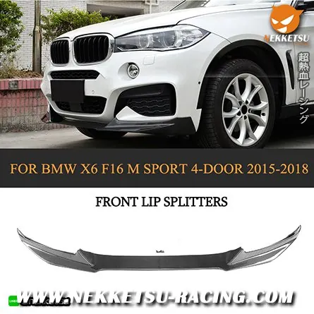 ลิ้นกันชนหน้าคาร์บอน BMW X6 F16 M Sport