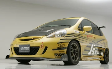 ลิ้นหน้า Jazz 05-07 (JS Racing) สีดำ